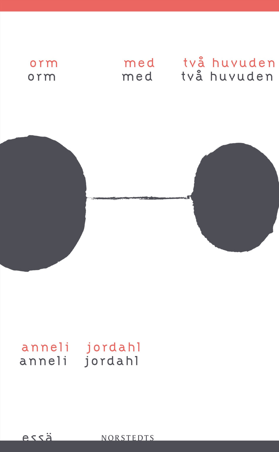 Valokuva kirjasta Anneli Jordahl Orm med två huvuden : essä, kuuluu tuoteryhmään Ruots muu tieto.