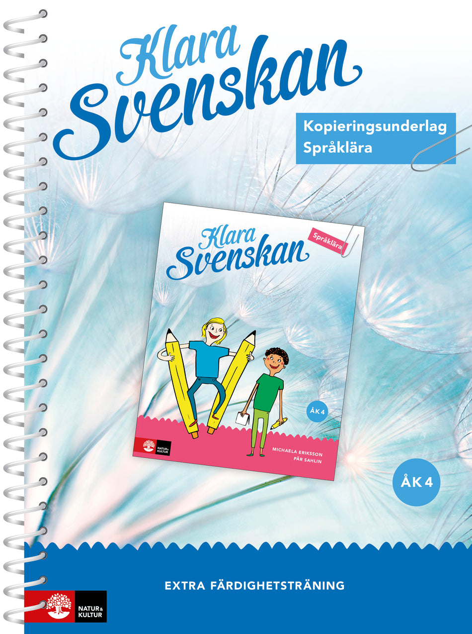 Valokuva kirjasta  Klara svenskan åk 4 Kopieringsunderlag Språklära, kuuluu tuoteryhmään Ruots lapset nuoret ja sarjakuvat.