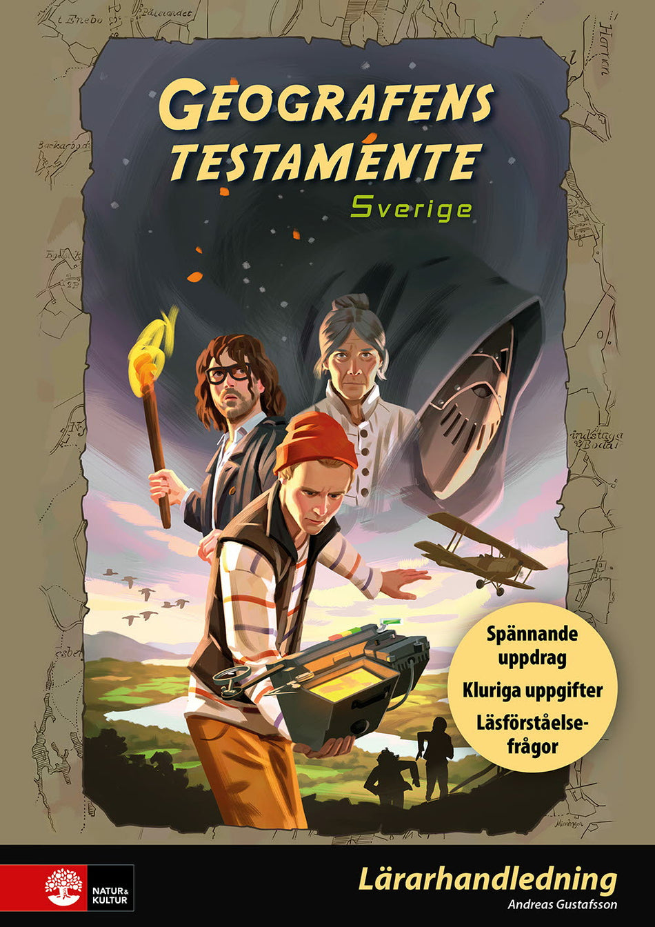 Valokuva kirjasta Andreas Gustafsson Geografens testamente - Sverige Lärarhandledning : Spännande uppdrag, kluriga uppgifter, läsförståelsefrågor, kuuluu tuoteryhmään Ruots lapset nuoret ja sarjakuvat.