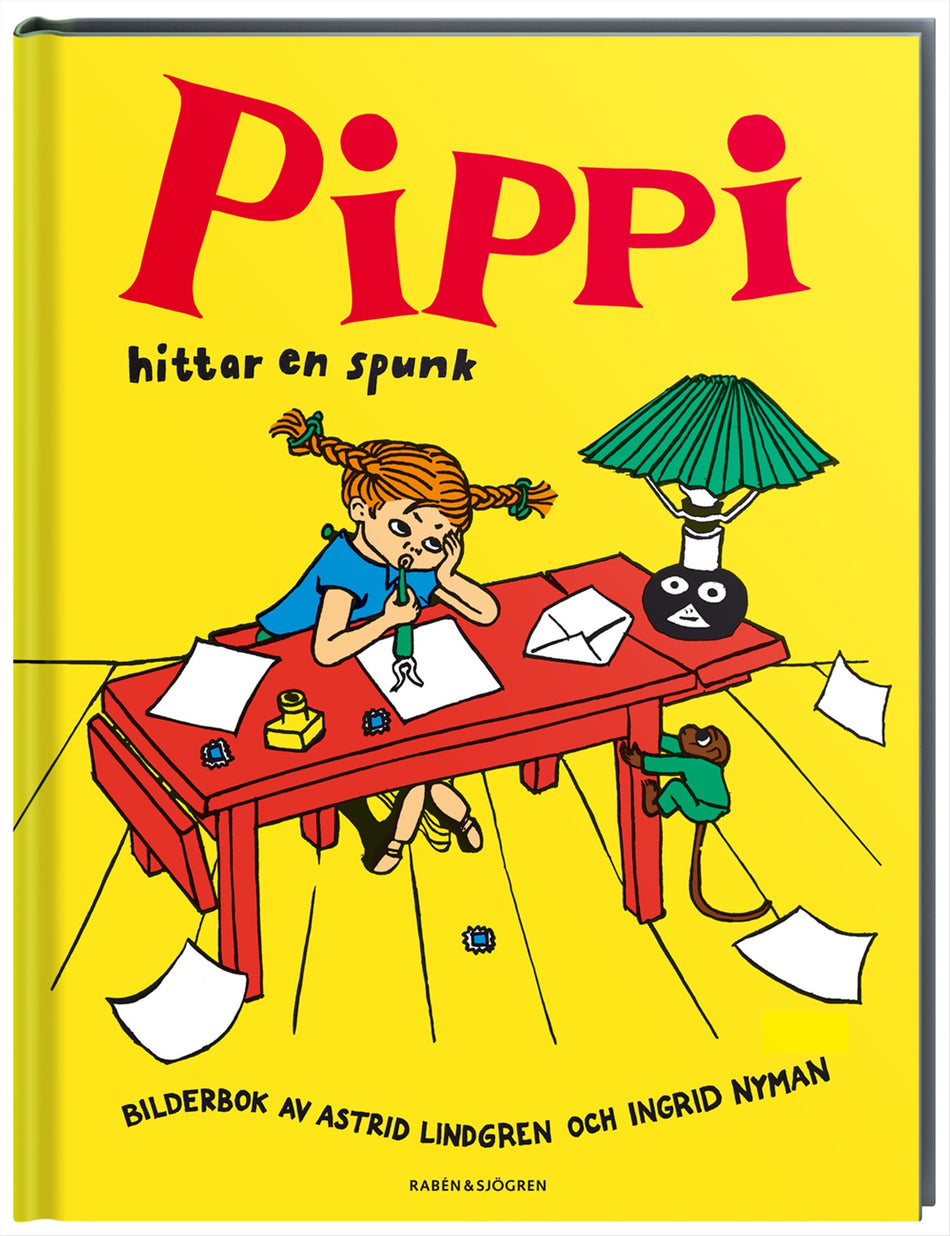 Valokuva kirjasta Astrid Lindgren Pippi hittar en spunk, kuuluu tuoteryhmään Ruots lapset nuoret ja sarjakuvat.