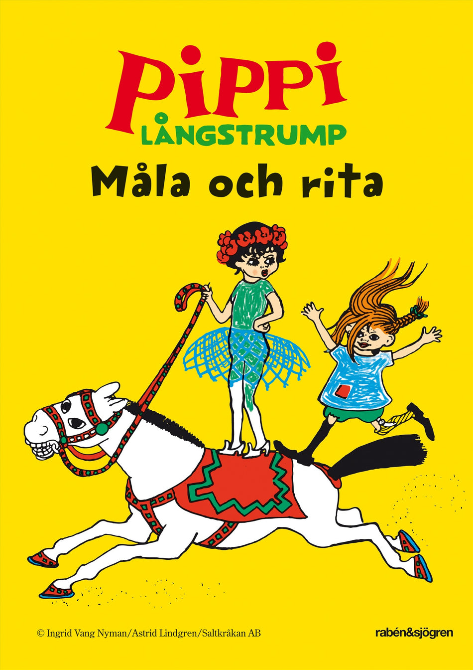 Valokuva kirjasta Astrid Lindgren Pippi Långstrump Måla och rita, kuuluu tuoteryhmään Ruots lapset nuoret ja sarjakuvat.