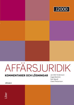 Valokuva kirjasta Jan-Olof Andersson / Cege Ekström / Dan Ogvall / Claes Pettersson J2000 Affärsjuridik, Kommentarer och lösningar, kuuluu tuoteryhmään Ruots lapset nuoret ja sarjakuvat.