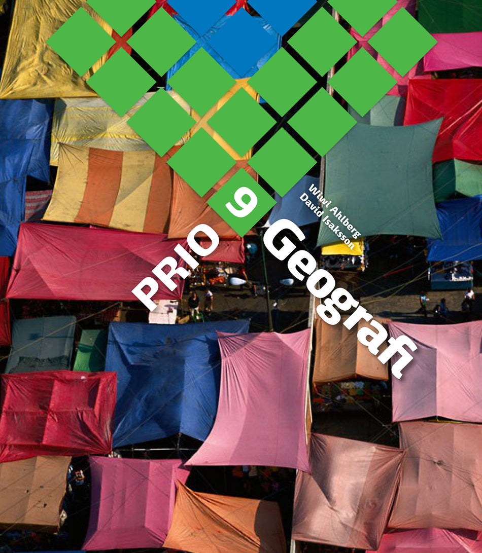 Valokuva kirjasta Wiwi Ahlberg / David Isaksson / Lars Erik Åse PRIO Geografi Grundbok 9, kuuluu tuoteryhmään Ruots lapset nuoret ja sarjakuvat.