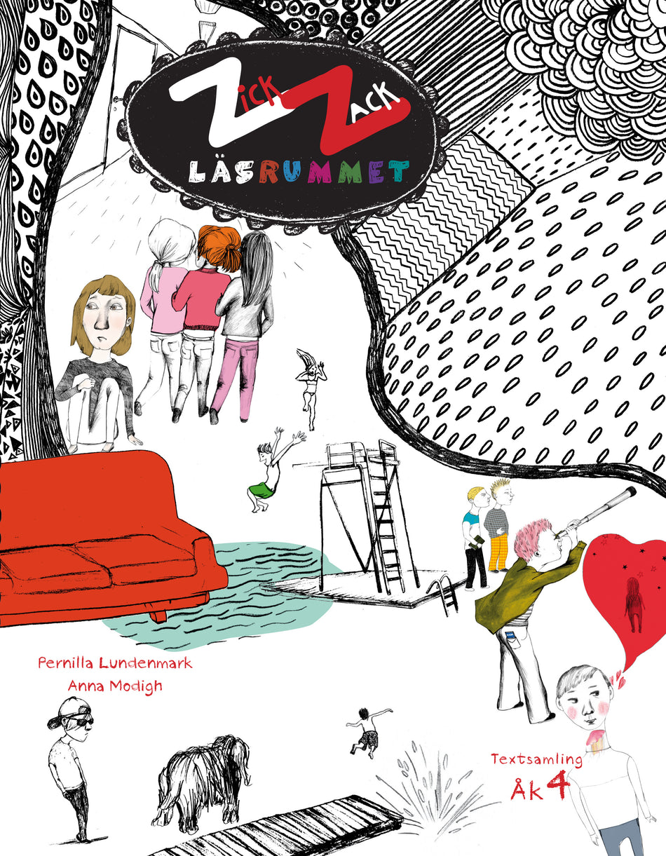 Valokuva kirjasta Karin Fällman-Bajagic / Christina Hansson / Susan Nieland ZickZack 4 Läsrummet Textsamling, kuuluu tuoteryhmään Ruots lapset nuoret ja sarjakuvat.