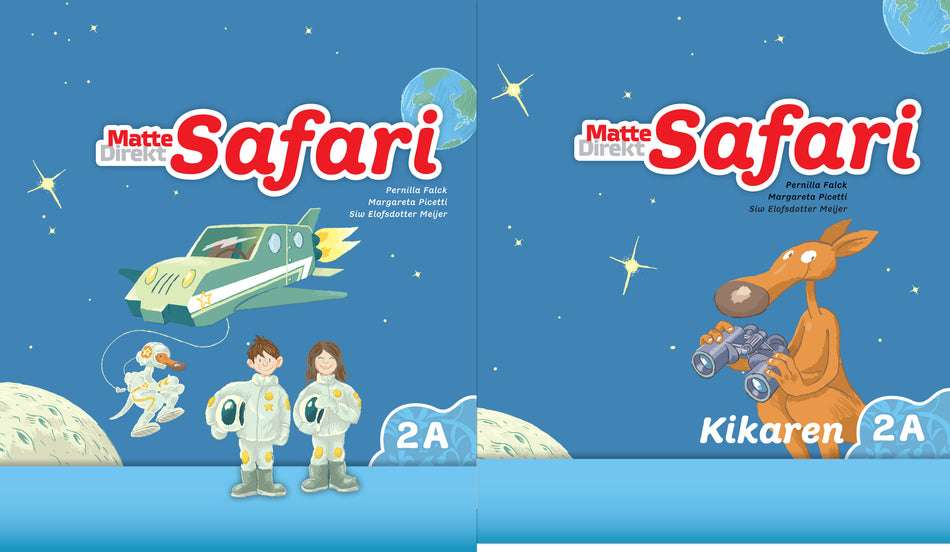 Valokuva kirjasta Pernilla Falck / Margareta Picetti / Siw Elofsdotter Meijer Matte Direkt Safari 2A elevpaket termin, 1 ex Elevbok + 1 ex Kikaren, kuuluu tuoteryhmään Ruots lapset nuoret ja sarjakuvat.