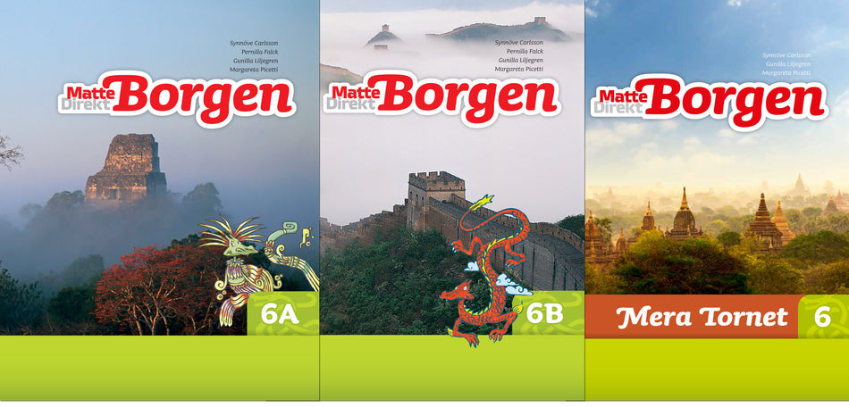 Valokuva kirjasta Synnöve Carlsson / Pernilla Falck / Gunilla Liljegren / Margareta Picetti Matte Direkt Borgen 6 (Grundbok A+B, Mera Tornet), kuuluu tuoteryhmään Ruots lapset nuoret ja sarjakuvat.