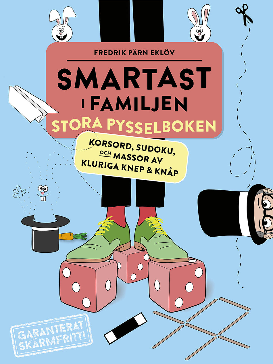 Valokuva kirjasta Fredrik Pärn Eklöv Smartast i familjen – Stora pysselboken : Korsord, sudoku och massor av kluriga knep &amp; knåp, kuuluu tuoteryhmään Ruots lapset nuoret ja sarjakuvat.