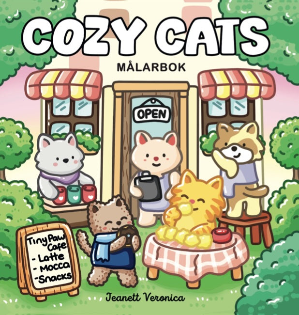 Valokuva kirjasta Jeanett Veronica Cozy Cats – miniformat : Målarbok, kuuluu tuoteryhmään Ruots harrasteet taide.