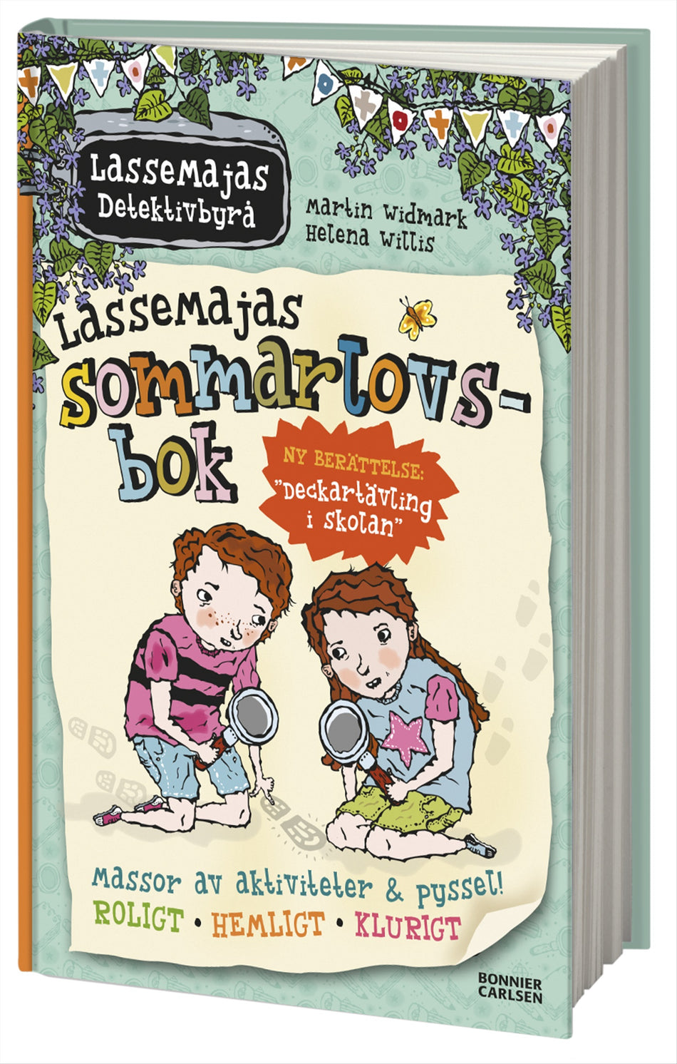 Valokuva kirjasta Martin Widmark LasseMajas sommarlovsbok. Deckartävling i skolan, kuuluu tuoteryhmään Ruots lapset nuoret ja sarjakuvat.