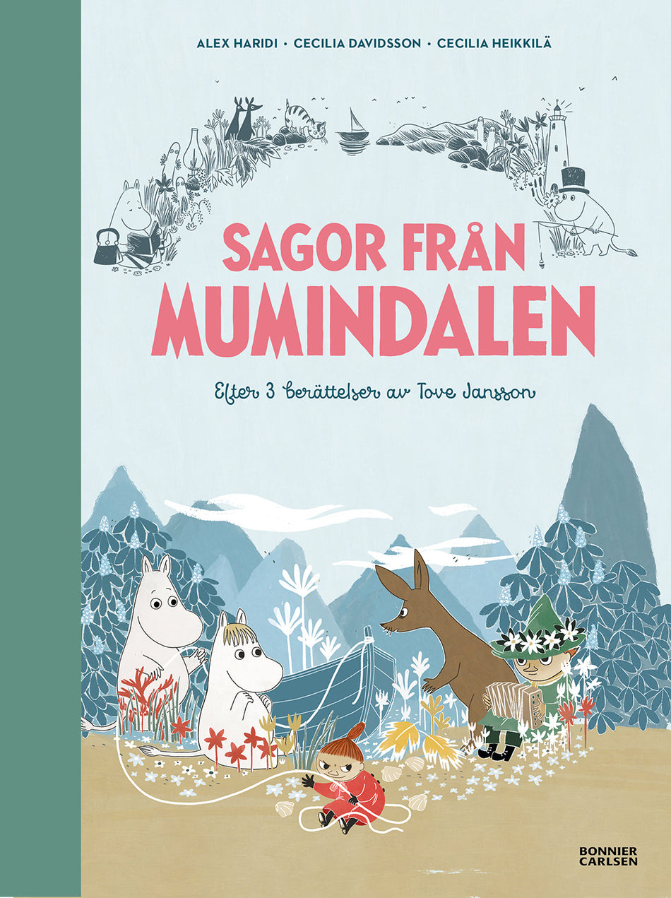 Valokuva kirjasta Tove Jansson / Alex Haridi / Cecilia Davidsson Sagor från Mumindalen. Vägen till Mumindalen ; Mumintrollen och den magiska hatten ; Mumintrollen på hattifnattarnas ö, kuuluu tuoteryhmään Ruots lapset nuoret ja sarjakuvat.