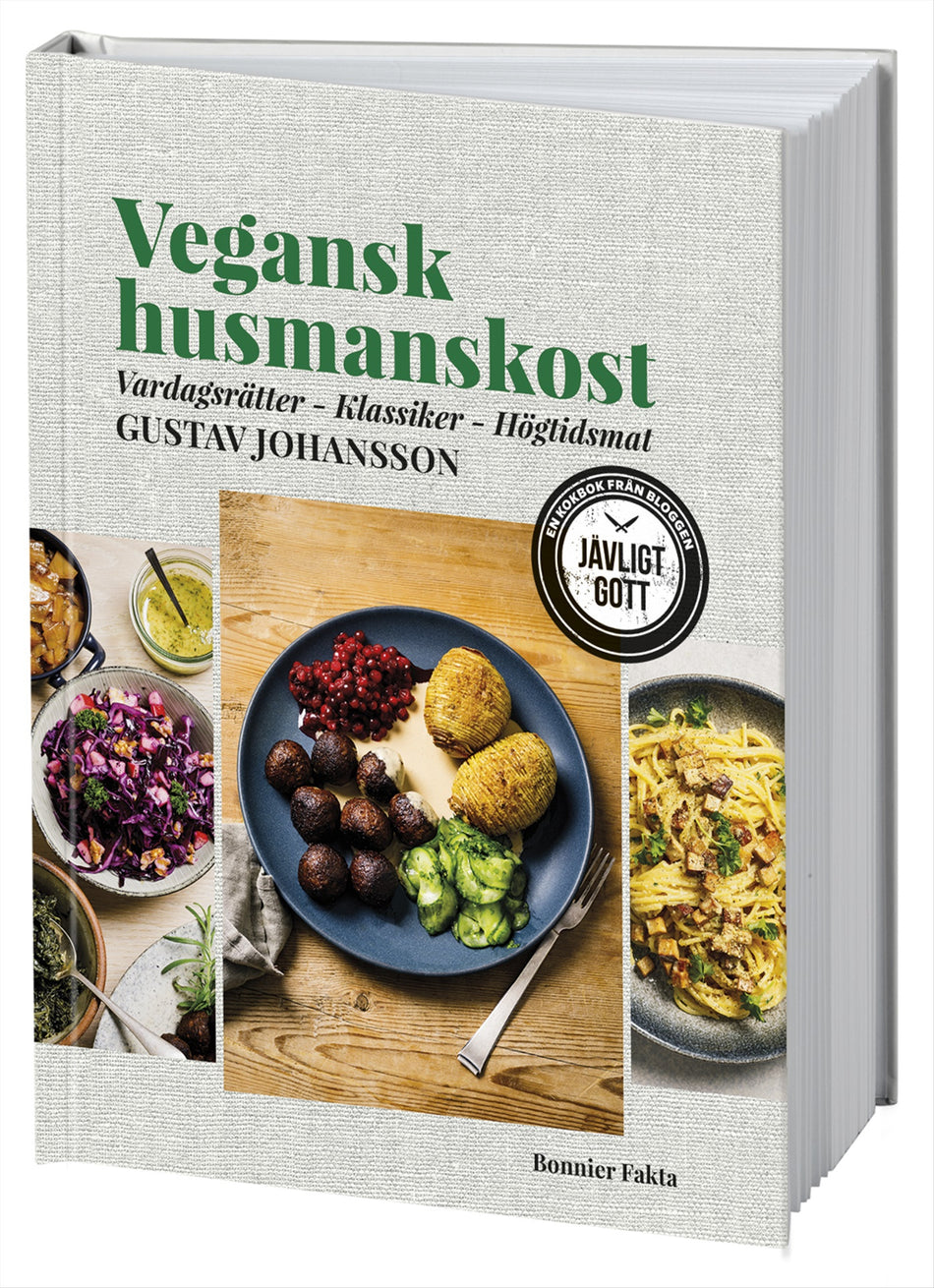 Valokuva kirjasta Gustav Johansson Vegansk husmanskost : vardagsrätter, klassiker, högtidsmat, kuuluu tuoteryhmään Ruots harrasteet taide.
