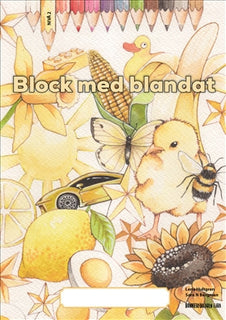 Block med blandat 2 - gul, 5-pack