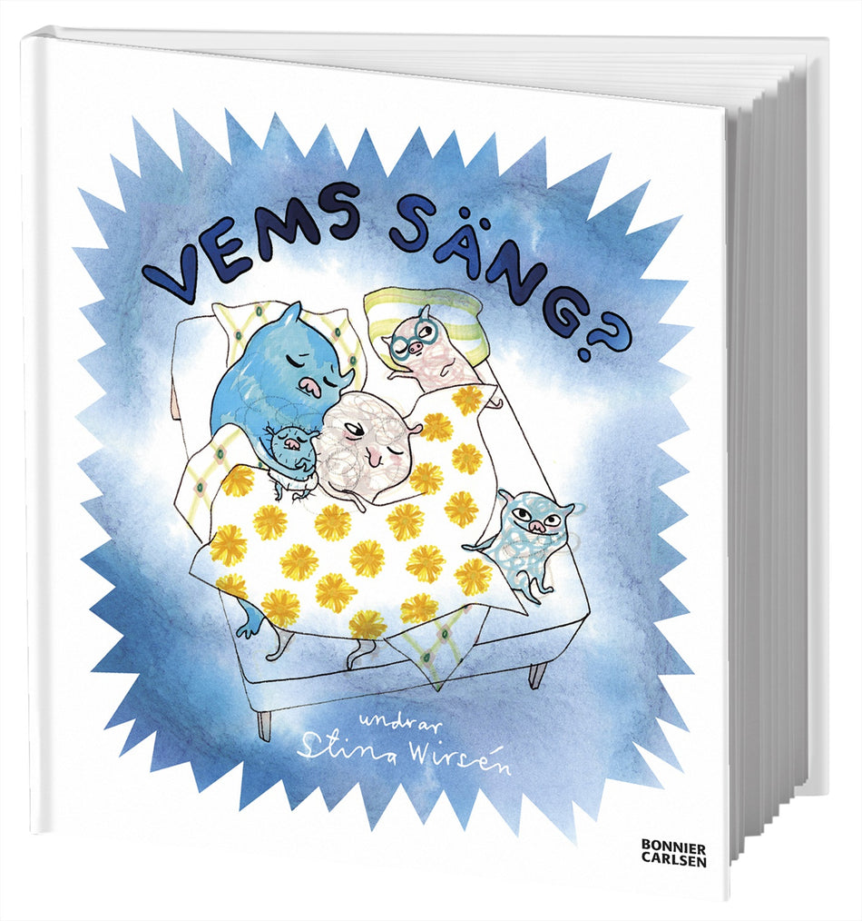 Valokuva kirjasta Stina Wirsén Vems säng?, kuuluu tuoteryhmään Ruots lapset nuoret ja sarjakuvat.