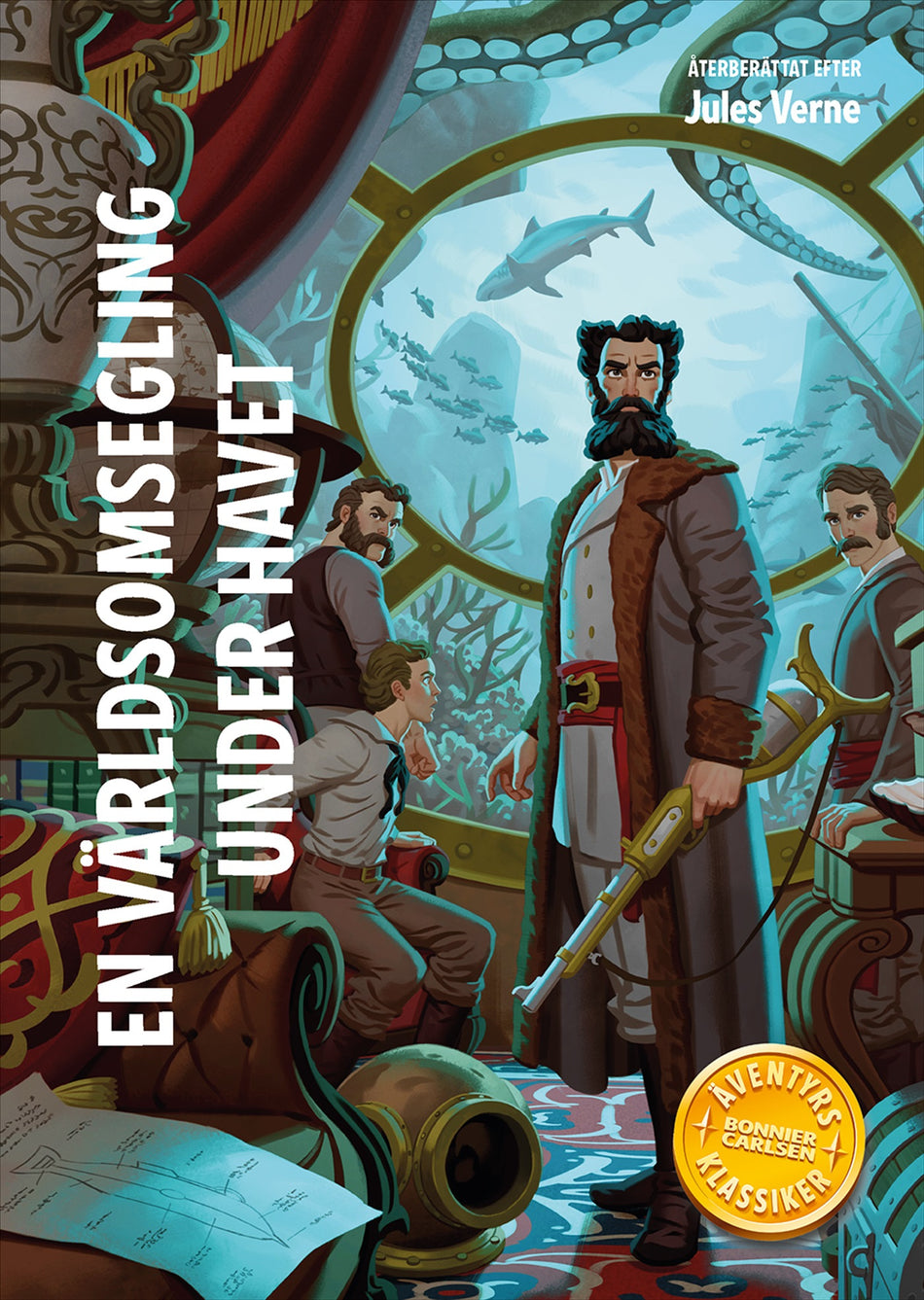 Valokuva kirjasta Jules Verne En världsomsegling under havet, kuuluu tuoteryhmään Ruots lapset nuoret ja sarjakuvat.