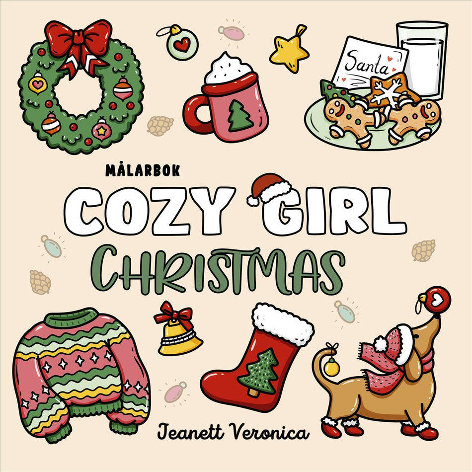 Valokuva kirjasta Jeanett Veronica Cozy Girl Christmas : Målarbok, kuuluu tuoteryhmään Ruots harrasteet taide.