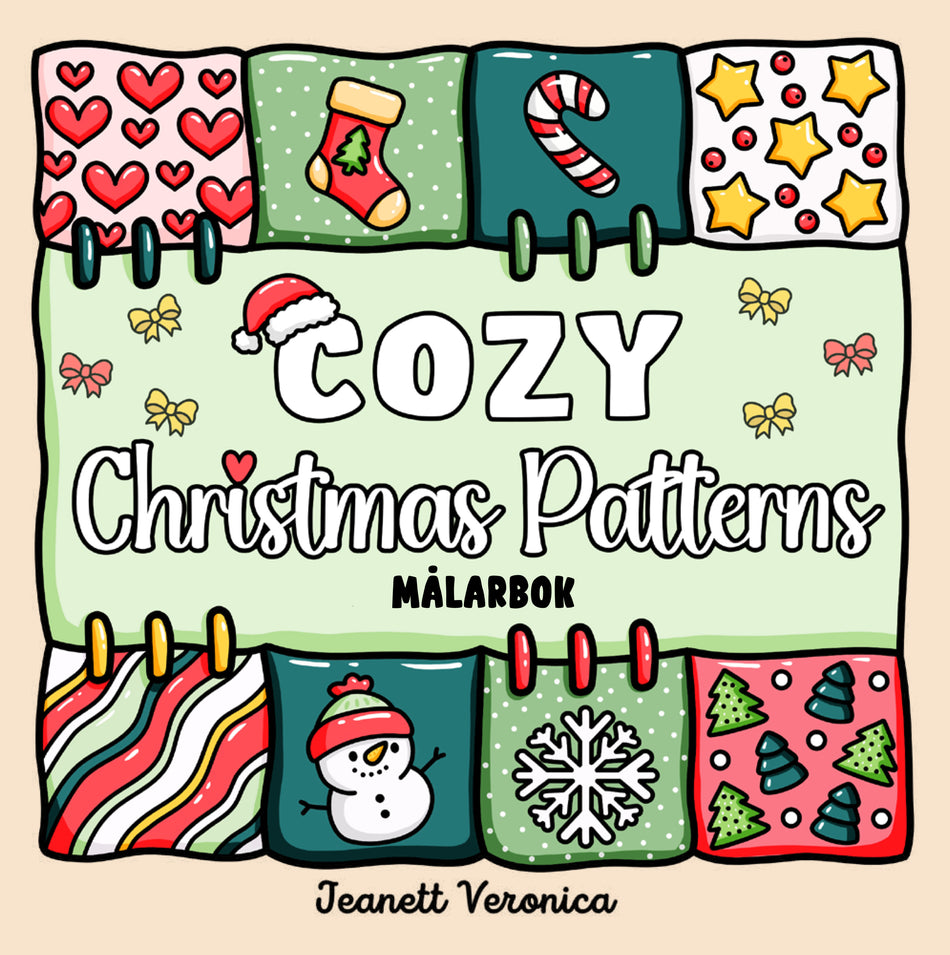 Valokuva kirjasta Jeanett Veronica Cozy Christmas Patterns : Målarbok, kuuluu tuoteryhmään Ruots harrasteet taide.