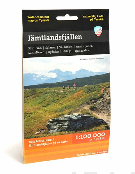 Valokuva kirjasta  Jämtlandsfjällen 1:100.000, kuuluu tuoteryhmään Ruots harrasteet taide.