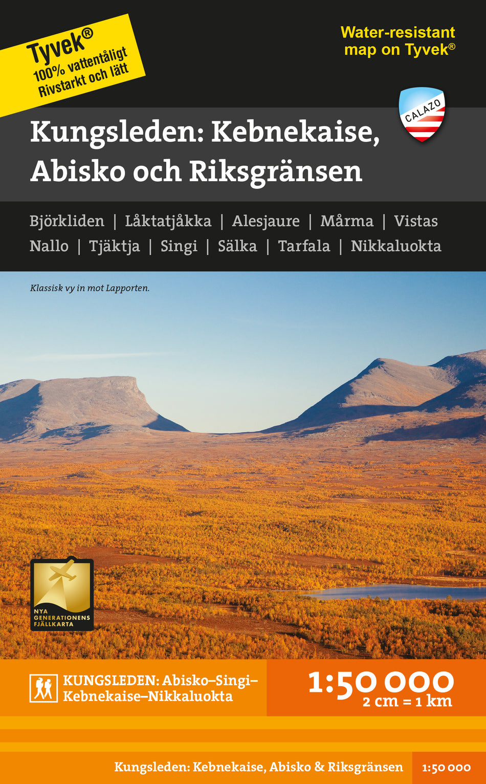 Valokuva kirjasta  Kungsleden: Kebnekaise, Abisko och Riksgränsen 1:50.000, kuuluu tuoteryhmään Ruots harrasteet taide.