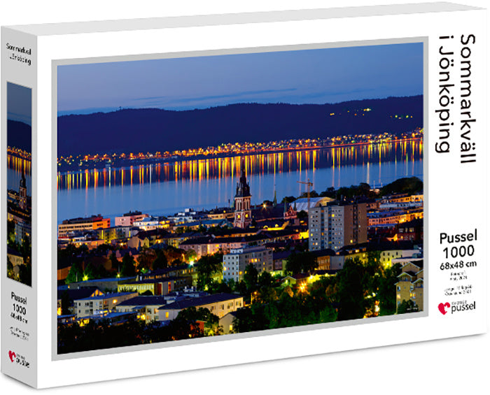 Valokuva kirjasta N/A Sommarkväll i Jönköping - Pussel 1000 bitar, kuuluu tuoteryhmään Ruots harrasteet taide.