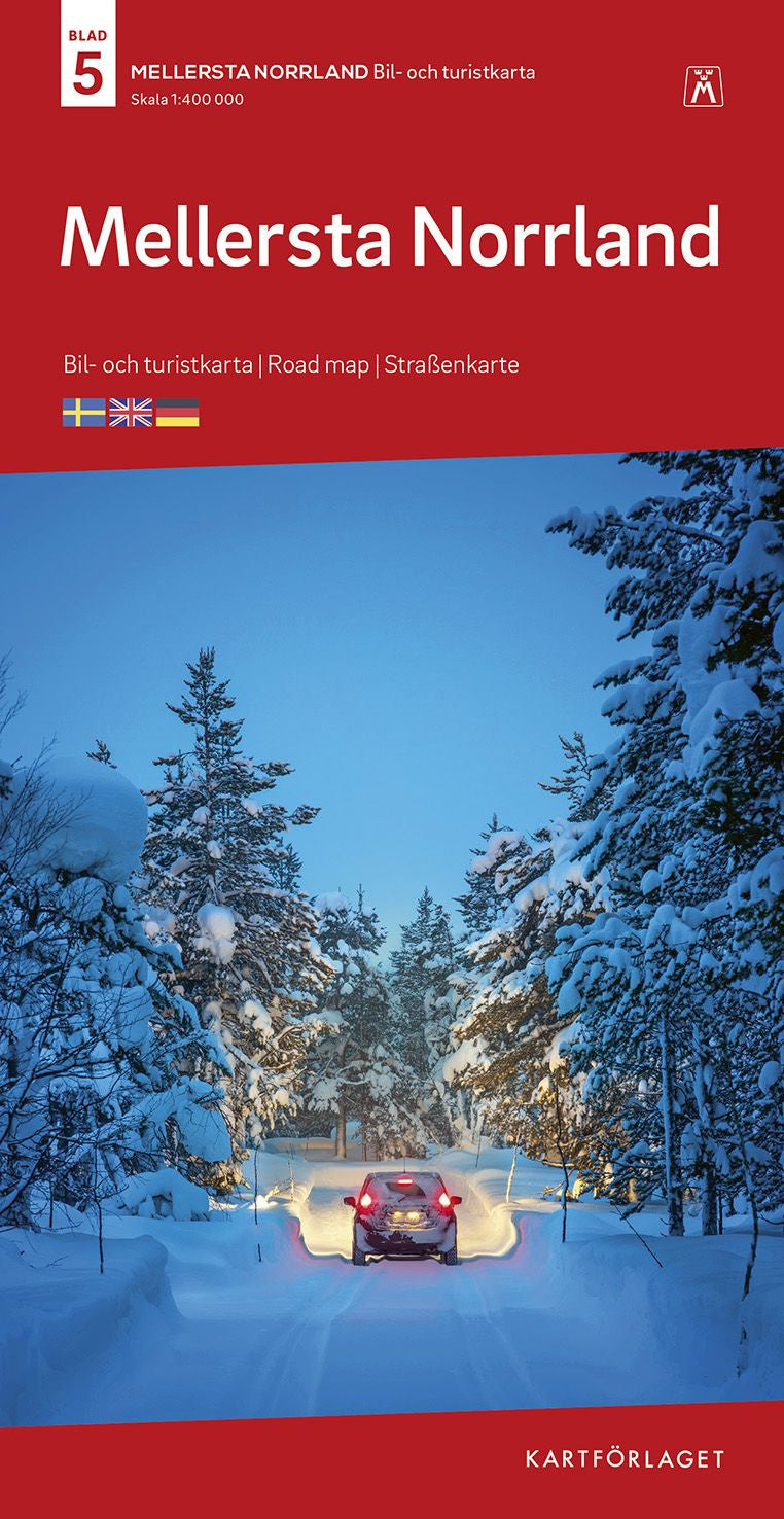 Valokuva kirjasta  5 Mellersta Norrland, 1:400 000, kuuluu tuoteryhmään Tie- ja opaskartat.