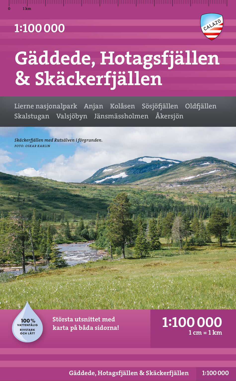 Valokuva kirjasta  Gäddede, Hotagsfjällen &amp; Skäckerfjällen 1:100 000, kuuluu tuoteryhmään Matkat.