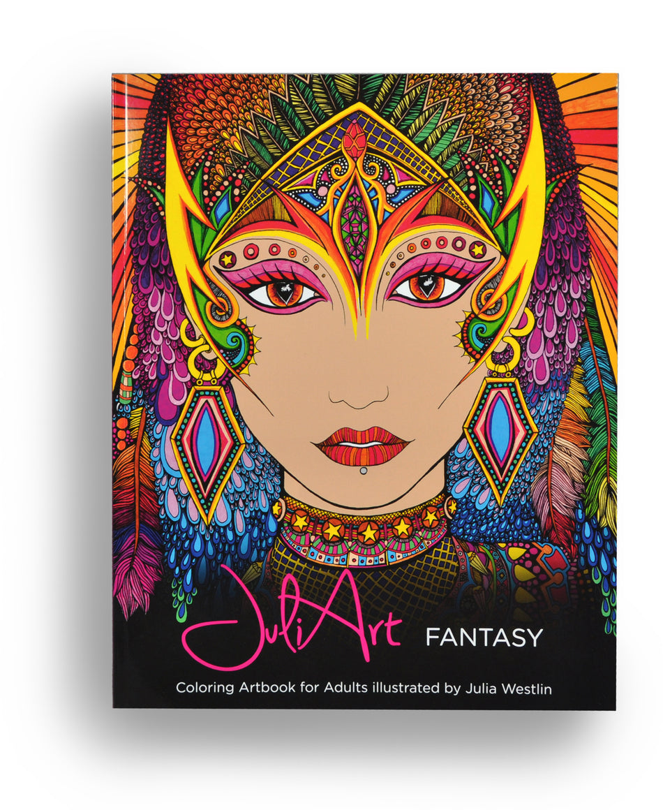 Valokuva kirjasta Julia Westlin JuliArt fantasy coloring artbook for adults, kuuluu tuoteryhmään Ruots harrasteet taide.