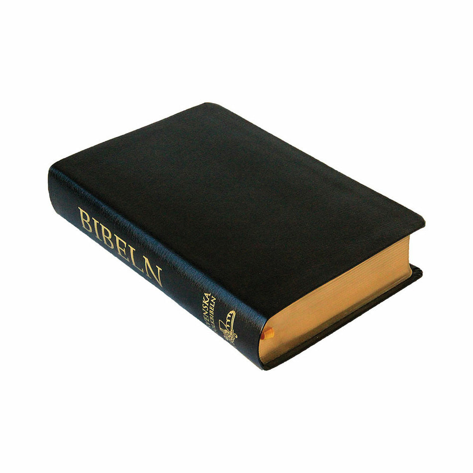 Valokuva kirjasta  Bibeln SFB 2015, mellanformat, svart äkta skinn, kuuluu tuoteryhmään Ruots muu tieto.
