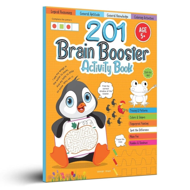 Valokuva kirjasta Wonder House Books 201 Brain Booster Activity Book - Fun Activities and Exercises for Children Tracing &amp; Pattern, Colors &amp; Shapes, Maze, kuuluu tuoteryhmään Ulk lasten kuvakirjat.