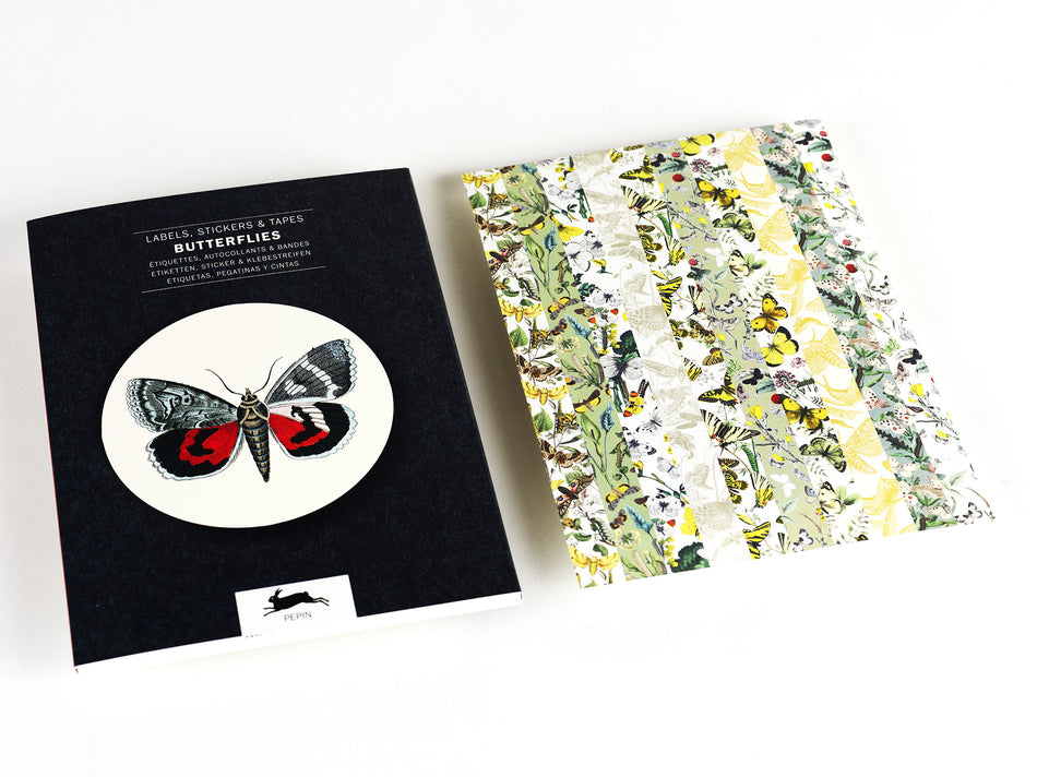 Valokuva tuotteesta Tarra- ja etikettikirja PepinPress Butterflies, kuuluu tuoteryhmään Paperiaskartelu.