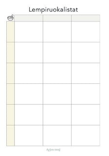 Arjen onni Ruokasuunnitelmat