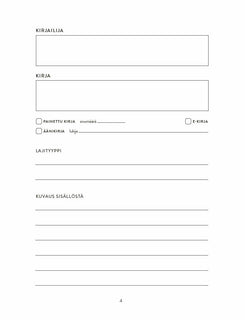 Kirjan ystävän lukupäiväkirja