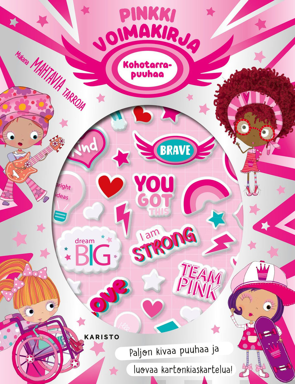 Valokuva kirjasta  Pinkki voimakirja, kuuluu tuoteryhmään Väritys-puuhakirjat.
