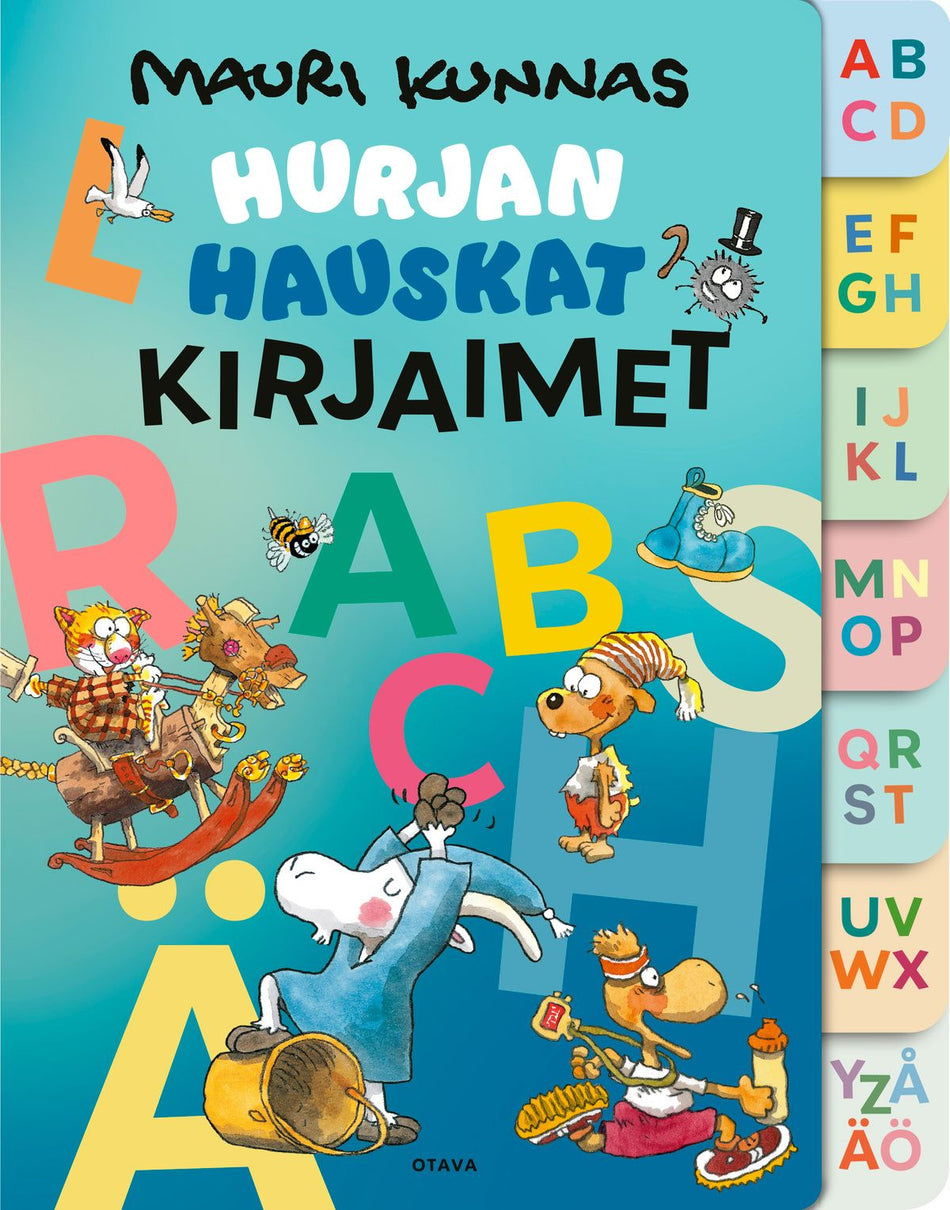 Valokuva kirjasta Mauri Kunnas Hurjan hauskat kirjaimet, kuuluu tuoteryhmään Lasten kuvakirjat.
