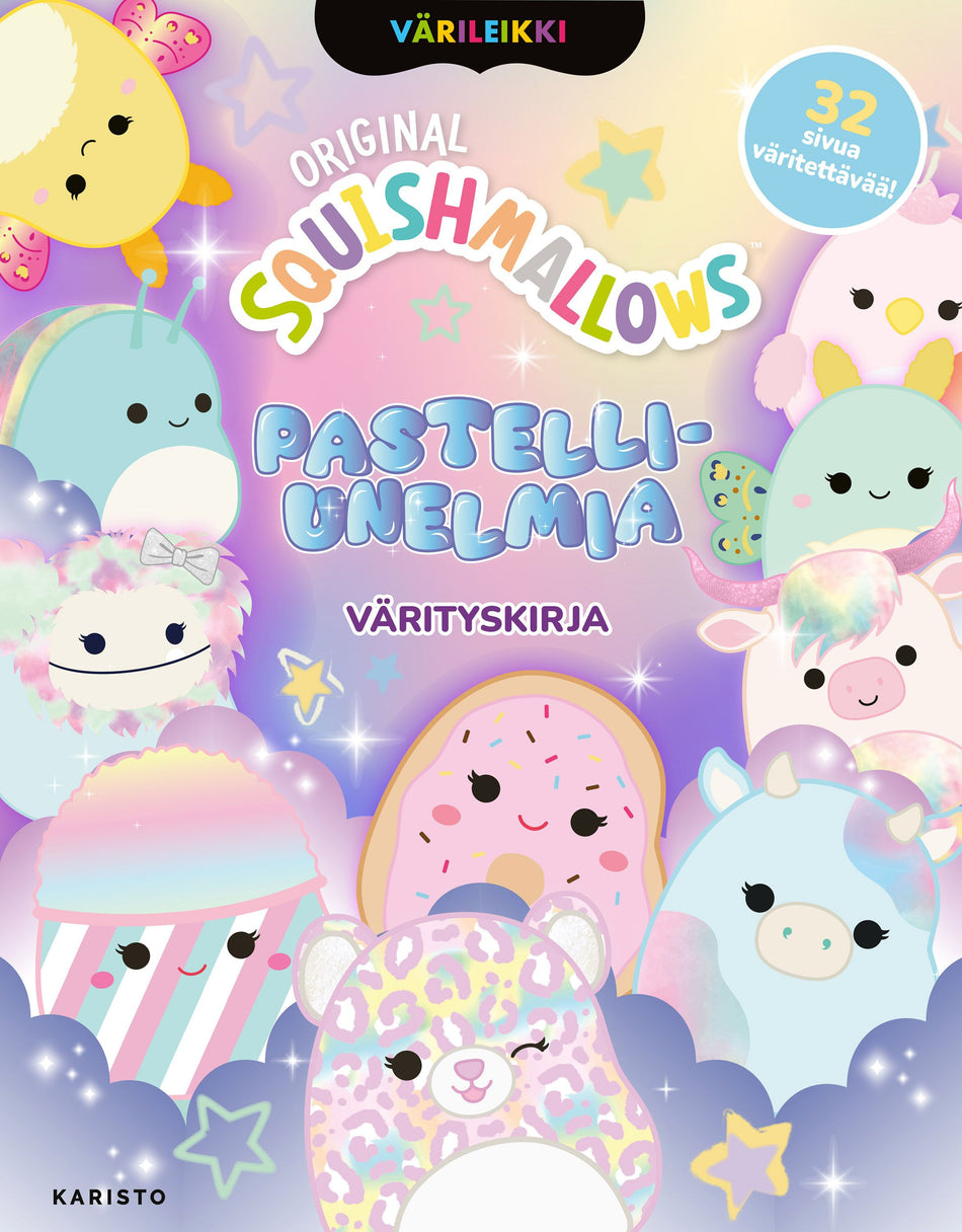 Valokuva kirjasta  Squishmallows - Pastelliunelmia Värityskirja, kuuluu tuoteryhmään Väritys-puuhakirjat.