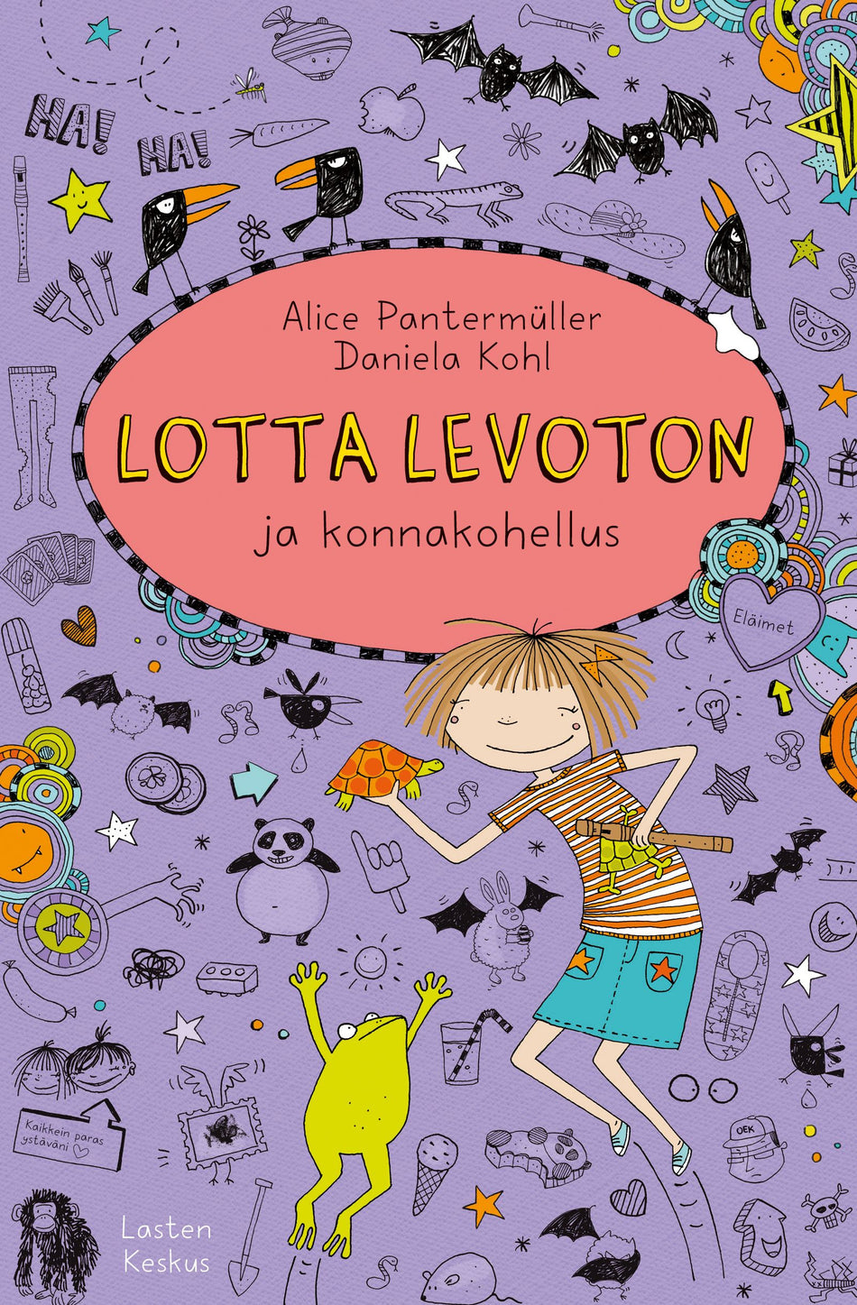 Valokuva kirjasta Alice Pantermüller Lotta Levoton ja konnakohellus, kuuluu tuoteryhmään Lasten romaanit lorut ja runot.