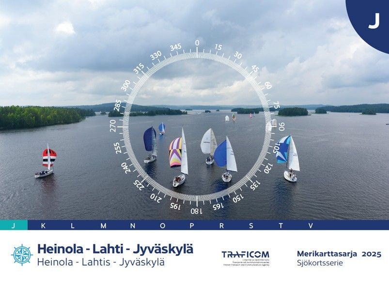 Valokuva kirjasta  Merikarttasarja J Heinola - Lahti - Jyväskylä 1:40 000, 1:20 000, kuuluu tuoteryhmään Meri- rannikkokartat.