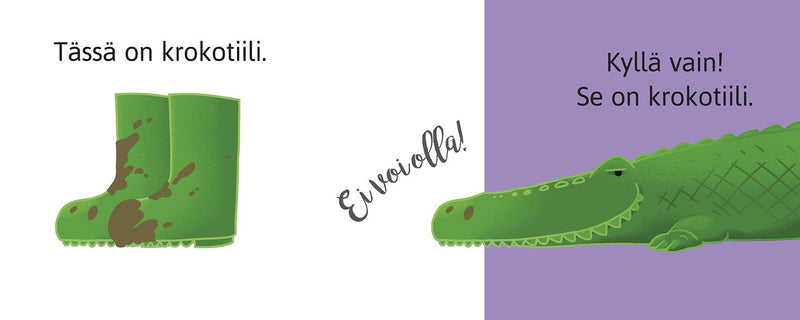 Tässä on krokotiili