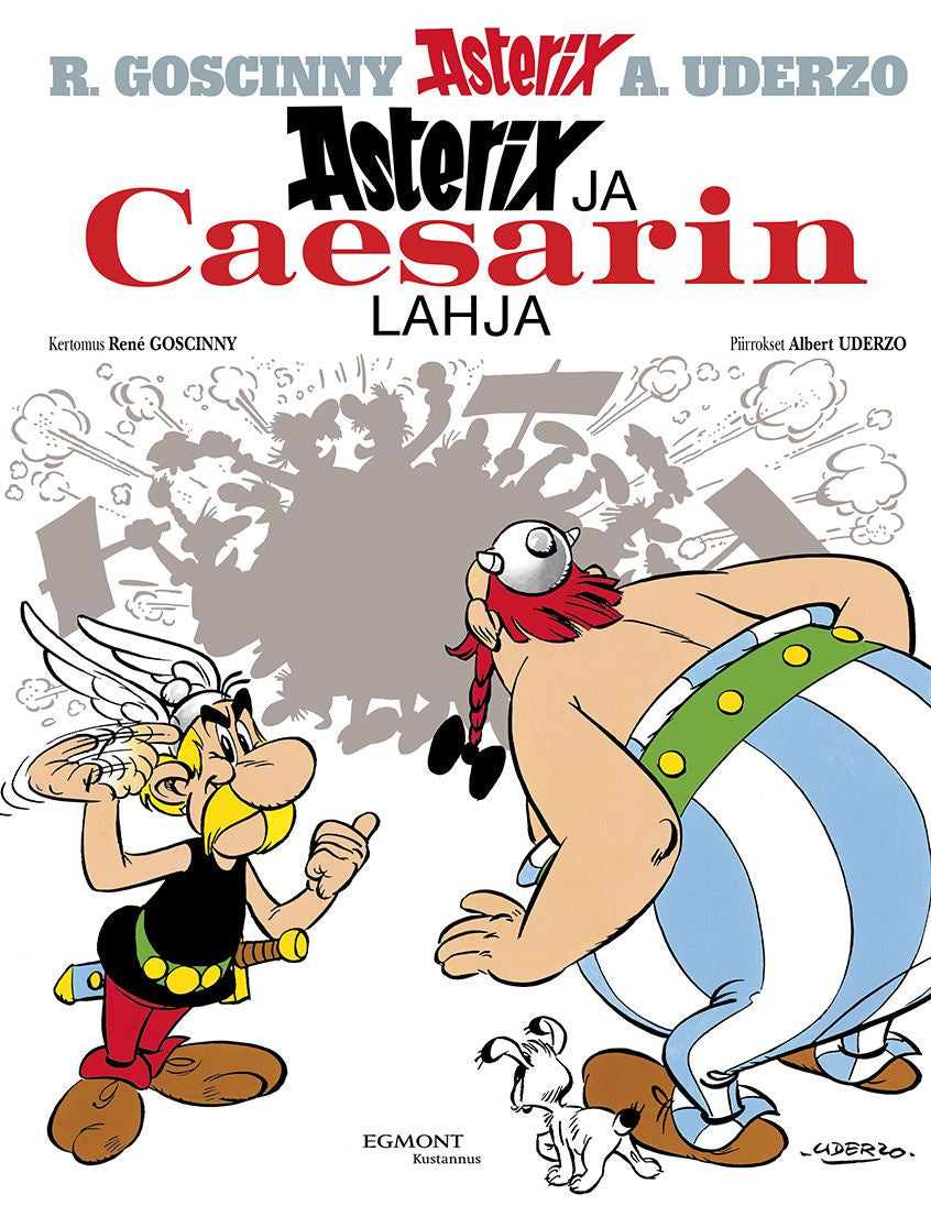 Valokuva kirjasta René Goscinny Asterix 21: Asterix ja Caesarin lahja, kuuluu tuoteryhmään Sarjakuvat.