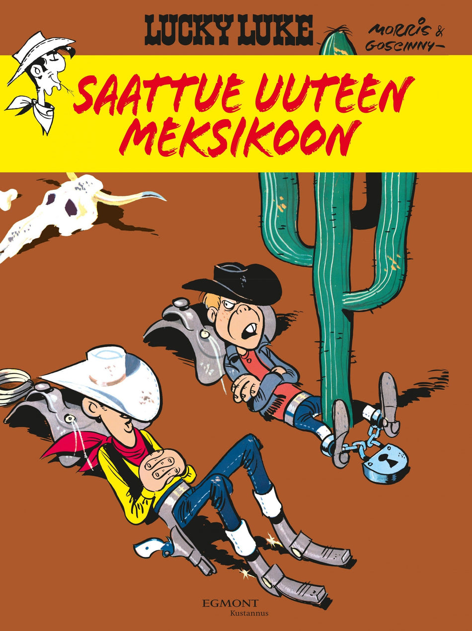 Valokuva kirjasta Rene Goscinny Lucky Luke 28: Saattue Uuteen Meksikoon, kuuluu tuoteryhmään Sarjakuvat.