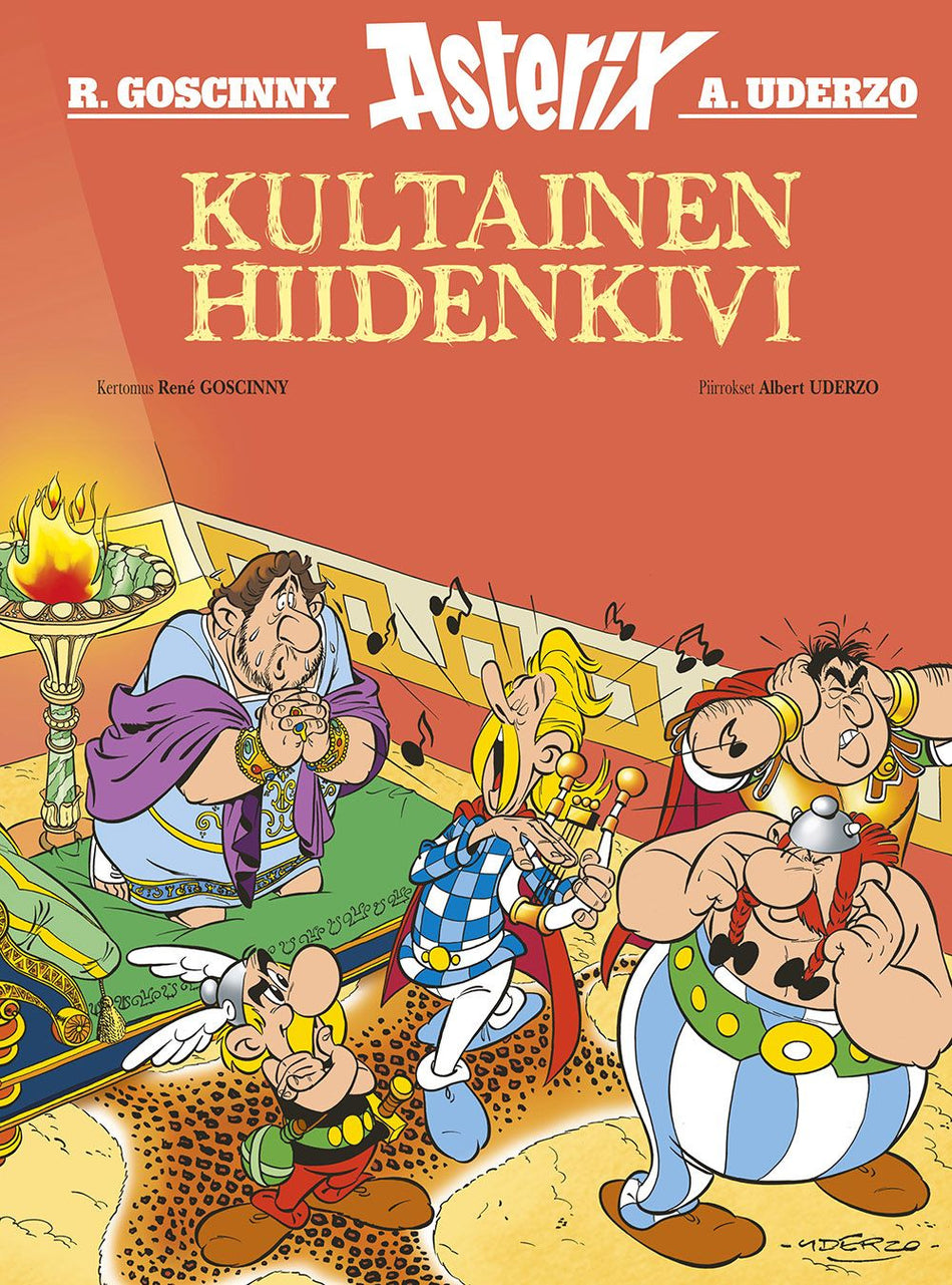 Valokuva kirjasta René Goscinny Asterix: Kultainen hiidenkivi, kuuluu tuoteryhmään Sarjakuvat.
