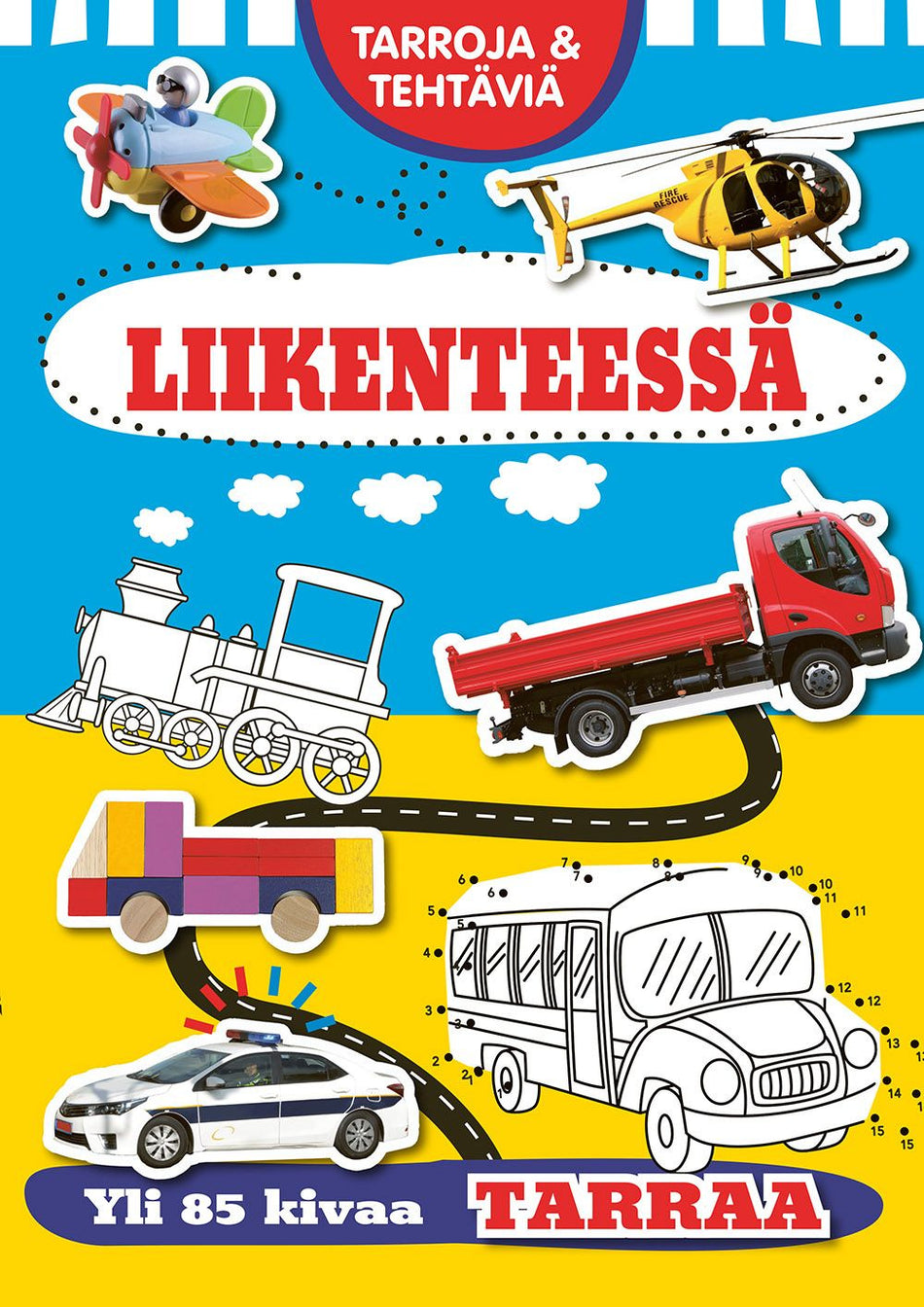 Valokuva kirjasta  Tarroja &amp; tehtäviä Liikenteessä, kuuluu tuoteryhmään Väritys-puuhakirjat.