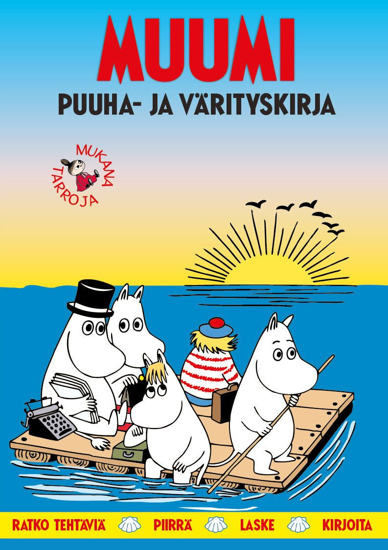 Valokuva kirjasta  Muumi Puuha- ja värityskirja, kuuluu tuoteryhmään Väritys-puuhakirjat.