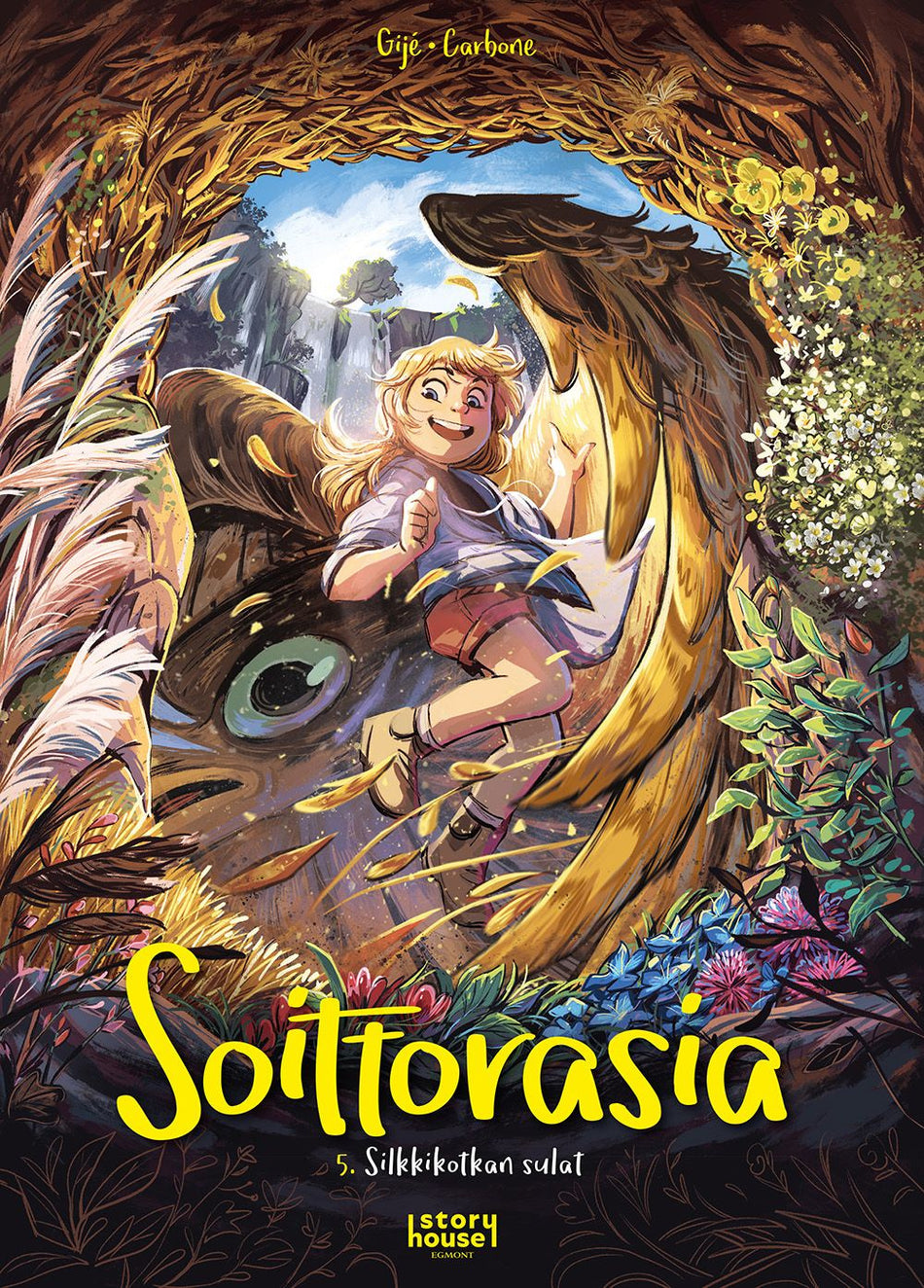 Valokuva kirjasta Carbone Soittorasia 5: Silkkikotkan sulat, kuuluu tuoteryhmään Lasten romaanit lorut ja runot.