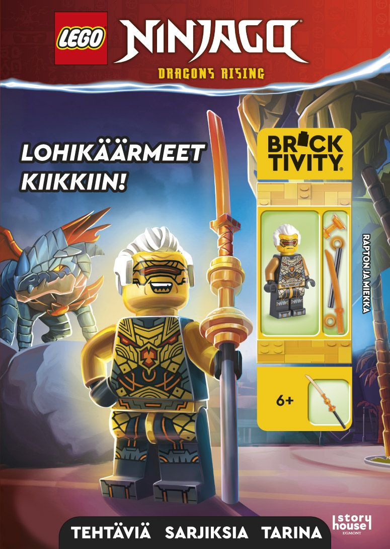 Valokuva kirjasta  LEGO Ninjago Lohikäärmeet kiikkiin! puuhakirja lelulla, kuuluu tuoteryhmään Väritys-puuhakirjat.