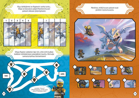 LEGO Ninjago Lohikäärmeet kiikkiin! puuhakirja lelulla