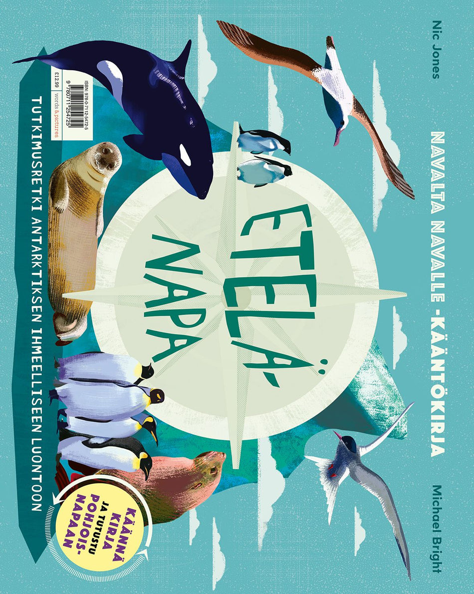 Valokuva kirjasta Michael Bright Pohjoisnapa - etelänapa: Navalta navalle -kääntökirja, kuuluu tuoteryhmään Lasten ja nuorten tietokirjat.