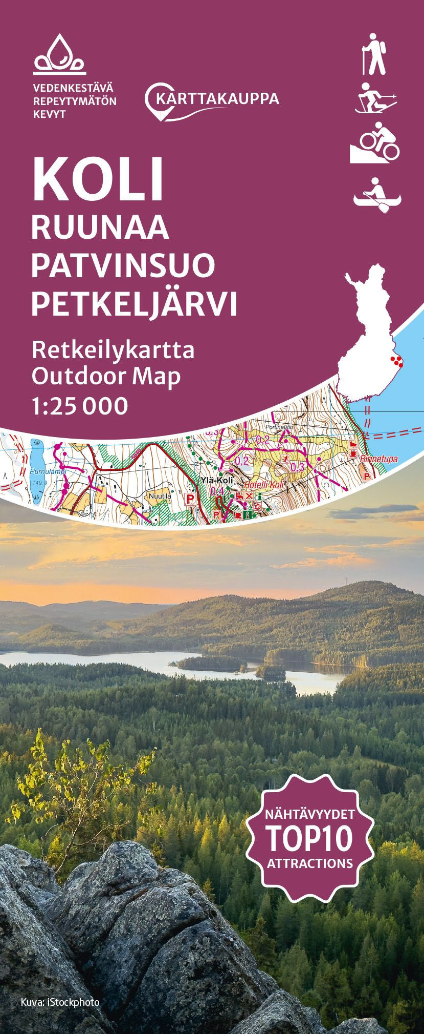 Valokuva kirjasta  Koli Ruunaa Patvinsuo Petkeljärvi, kuuluu tuoteryhmään Matkat.