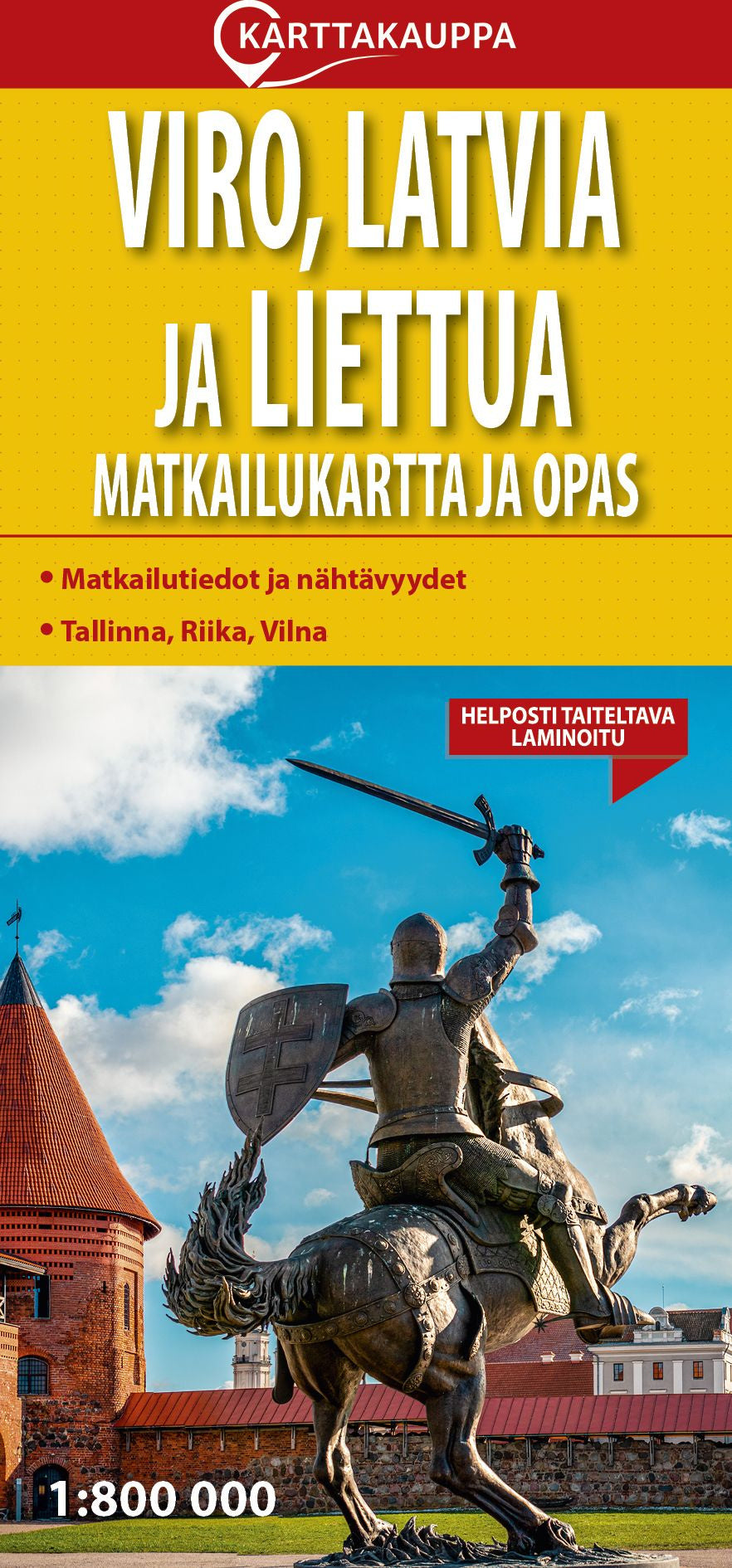 Valokuva kirjasta  Viro, Latvia ja Liettua matkailukartta ja opas, kuuluu tuoteryhmään Tie- ja opaskartat.