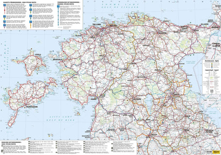 Estonian road map with cycling routes