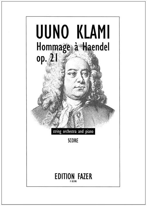 Valokuva kirjasta  Hommage à Haendel op. 21 for string orchestra and piano - Score, kuuluu tuoteryhmään Musiikki.